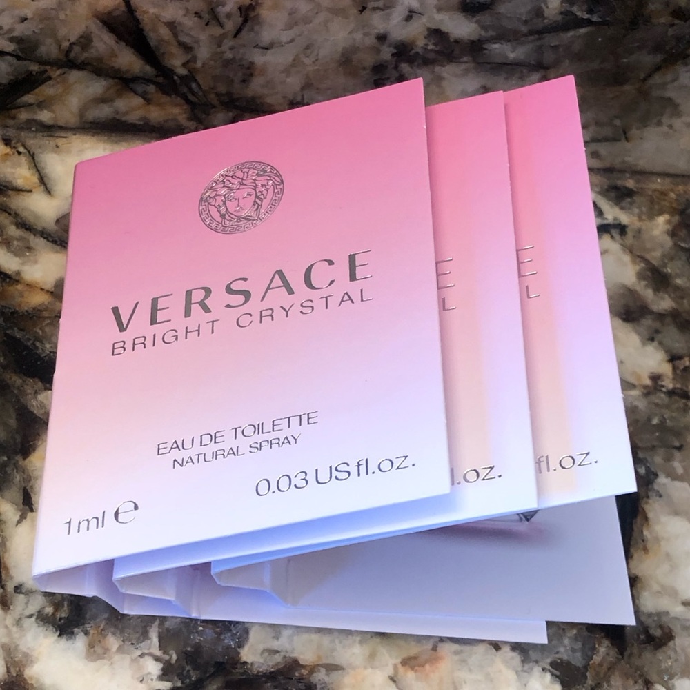 3pcs Versace Bright Crystal Sample Vial Spray Card Bundle